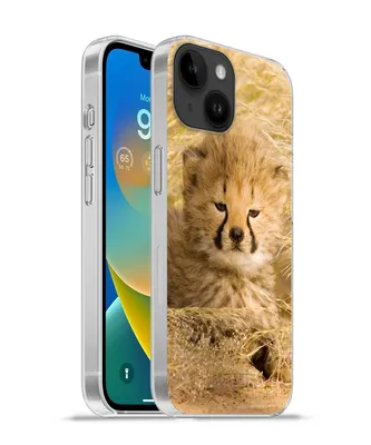 Produktbild von MuchoWow® Handyhülle Schutzhülle Hülle für Apple iPhone 14 - Softcase Gepard - Jung - Gras Silikon Softcase Handy Hülle - Mobiltelefonhülle