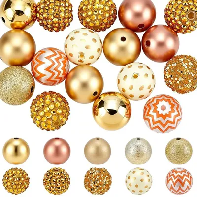 Productafbeelding van 20 Stuks Gouden Bubblegum Kralen voor Sieraden Maken