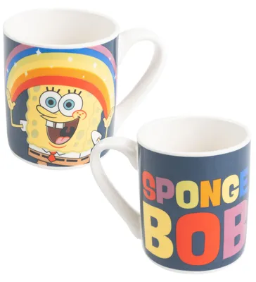 Produktbild von Spongebob Schwammkopf Tasse für Kinder - Rainbow Kinderbecher Kindertasse aus Keramik 230 ml