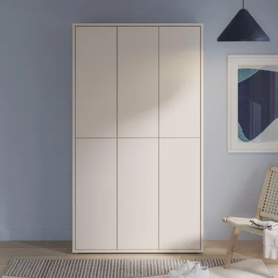Immagine prodotto di Armadio multiuso Medea 6 ante cashmere 109x35x192 - Scarpiera e armadio salvaspazio