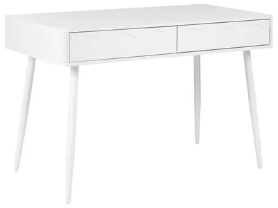 Zdjęcie produktu dla BELIANI Biurko domowe białe płyta wiórowa 120 x 60 cm 3 szuflady minimalistyczny design