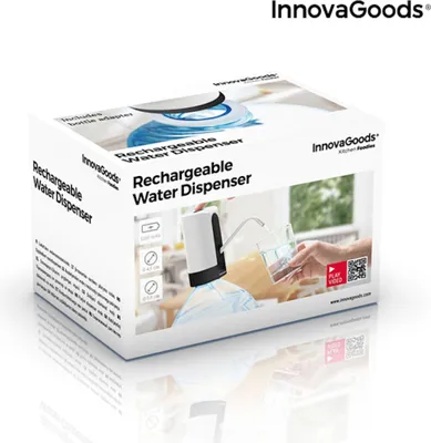 The image shows the product packaging for a rechargeable water dispenser.