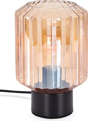 Produktbild von Forlì Tischlampe aus Metall/Glas in Schwarz/Bernsteinfarben
