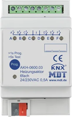 Obrázek produktu pro MDT Heizungsaktor 6-fach 3TE REG 24-230VAC
