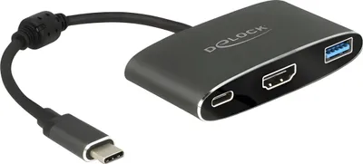 Immagine prodotto di Adattatore DELOCK USB-C St > HDMI-Bu + USB-A Bu + USB-C Bu PD