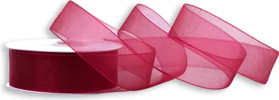 Produktbild von Organzaband 25mm x 25m Rolle Bordeaux