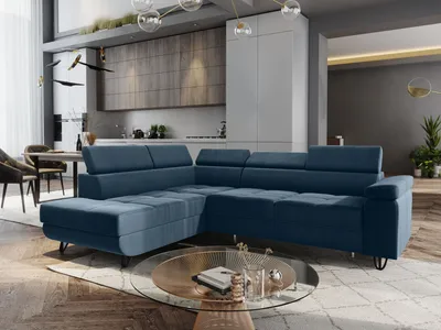 Produktbild von FURMEB24 ECKSOFA CAPRI mit schlaffunktion links 249x184 cm HELLBLAU viva