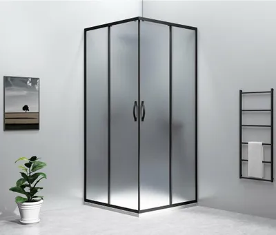 Obrázok produktu pre SIGMA SIMPLY BLACK rohový sprchový kút, 900x900 mm, rohový prístup, tehlové sklo