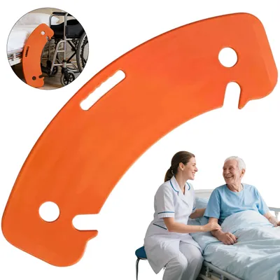 Produktbild von Juksun Transferbrett Pflegebrett 80x20x1.3cm ABS orange 150kg rutschfest mit Hohlgriff für Senioren Pflege