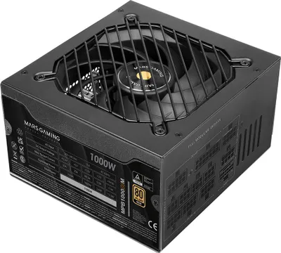 Produktbild von Mars Gaming Mpb1000sim Modulares Atx 3.1 Netzteil 1000w 80 Plus Gold Schwarz