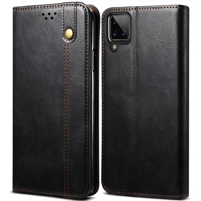 Obrázek produktu pro Pouzdro pro Samsung Galaxy A12 5G, kožené flip pouzdro peněženka s funkcí stojánku černé