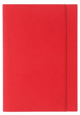 Produktbild von Rot laminierter Kartonordner mit Gummiband, A4+, 300 g/m²