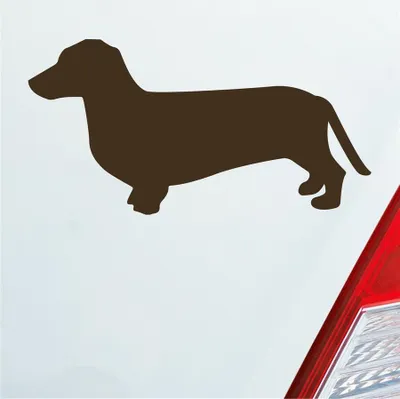 Produktbild von Auto Aufkleber Dackel Dog Hund Tiefergelegt 10x5 cm Braun Sticker Heckscheibenaufkleber