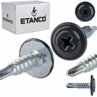 Zdjęcie produktu dla Wkręty samowiercące ETANCO GM-B do dachów stalowych, kolor RAL 7016 (szary antracytowy), 4,2 x 16 mm, 250 szt.