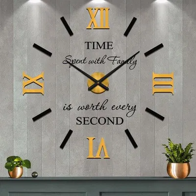 Image de Horloge murale 3D XXL pour la maison et le bureau