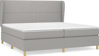 Produktbild von vidaXL Boxspringbett mit Matratze Hellgrau 200x200 cm Stoff