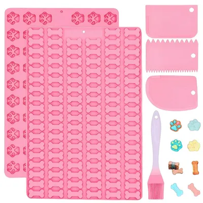 Produktbild von 2er Silikon Backmatte für Hundekekse Mini, Antihaftend, Wiederverwendbar, 30x20cm