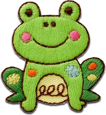 Produktbild von Mono-Quick Frosch kindlich Tier - Aufnäher, Bügelbild, Aufbügler, Applikationen, Patches, Flicken, zum aufbügeln, Größe: 4 x 3,7 cm