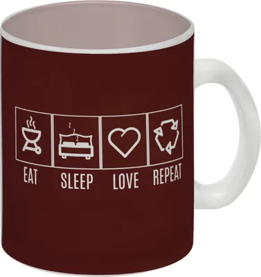 Produktbild von Eat, sleep, LOVE, repeat Glas Tasse Auf der Suche nach einem ausgefallen