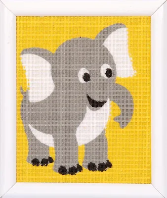 Produktbild von Kreuzstich-Set Elefant für Anfänger, Nähset mit Anleitung, ca. 12,5 x 16 cm, Bastelset, DIY-Stickerei