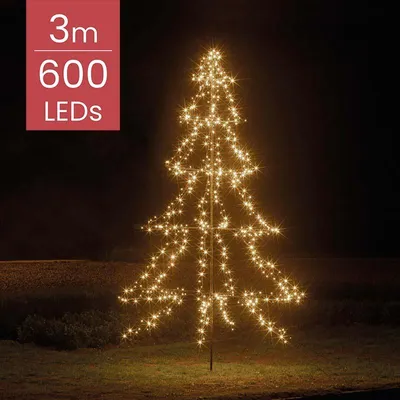 Produktbild von Weihnachtsbaum für draußen mit 600 LED-Lichtern - warmweiß - 300CM
