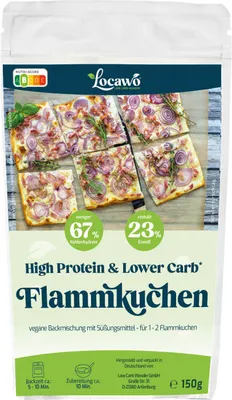 Produktbild von Locawo High Protein Low Carb Flammkuchen Boden | Basis | Backmischung 150g