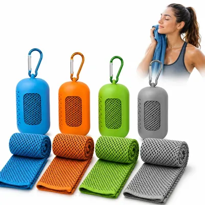 Produktbild von Sporthandtücher Set, schnelltrocknend, 4 Stück 30x80 cm, für Sport und Fitness