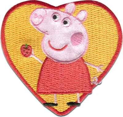 Produktbild von Peppa Wutz © Herz - Aufnäher, Bügelbild, Aufbügler, Applikationen, Patches, Flicken, Zum Aufbügeln, Größe: 6,5 x 6,3 cm