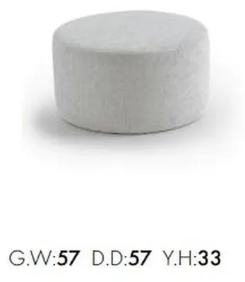 Produktbild von Runder grauer Hocker Weicher Hocker Sitzkissen moderner Stil Wohnzimmer