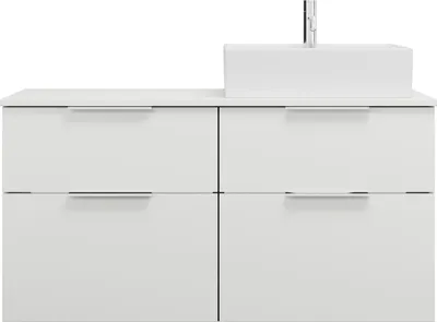 Image de burgbad Eqio meuble sous-lavabo avec plan de toilette, découpe à droite, 4 tiroirs, largeur 1200mm, SGUU120RF6582G0146