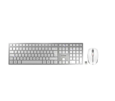 Produktbild von CHERRY DW 9000 Slim Tastatur-Maus-Set, kabellos, deutsches QWERTZ Layout, weiß/silber