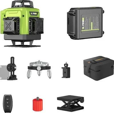 Zdjęcie produktu dla Niwelator laserowy, bardzo precyzyjna zielona wiązka, sterowanie za pomocą pilota, bez statywu (wraz z torbą z tkaniny)