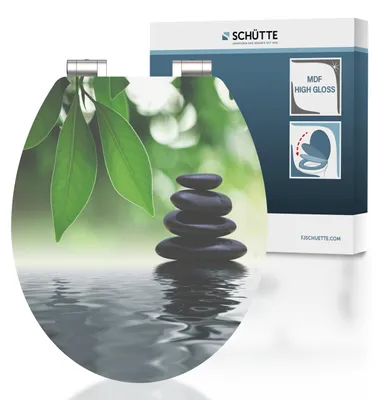 Produktbild von SCHÜTTE WC Sitz OASIS High Gloss mit MDF Holzkern, hochglänzender Toilettendeckel mit Absenkautomatik Motiv, Klobrille