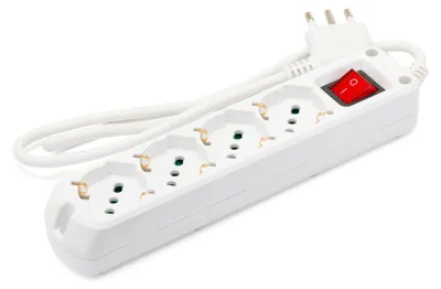 Productafbeelding van Velamp multi-t-i-s40, meerwegstekker met schakelaar, wit, met 4 Schuko-stopcontacten