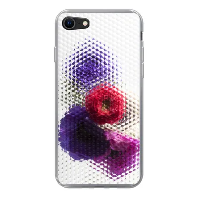 Produktbild von MuchoWow® Handyhülle Schutzhülle Hülle für iPhone 7 Mohn - Blumen - Glas Silikon Softcase Handy Hülle - Kartenhalter