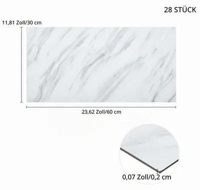 Obrázek produktu pro Samolepicí PVC podlahová krytina, bílá, s efektem mramoru, 5,04 m²