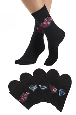 Produktbild von H.I.S. Freizeitsocken Damen und Herrensocken Motivsocken 5 -teilig 5x schwarz Größe 35/38