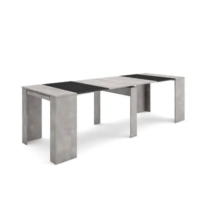 Image de SIII Table console extensible, 262x90x77cm, Pour 12 personnes, Table à Manger, Ciment