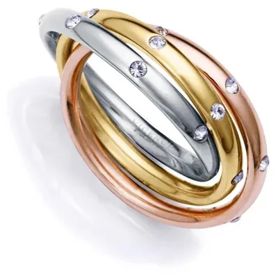 Immagine prodotto di Triplo anello in acciaio con cristalli Chic 14192A01 - Circuito: 52 mm