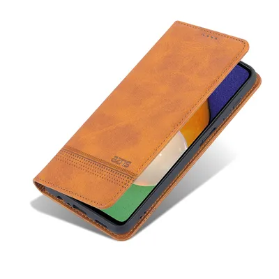 Produktbild von Galaxy A14 5G Leder Hülle, Klapphüllen Brieftasche Magnetverschluss Ständer Schutzhülle für Samsung Galaxy A14 5G Gelb