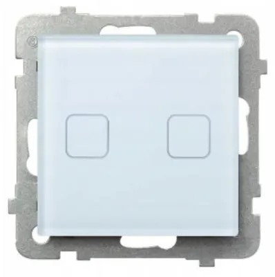 Productafbeelding van OSPEL Sonata Touch: Dubbele aanraakschakelaar, verlicht, wit glas
