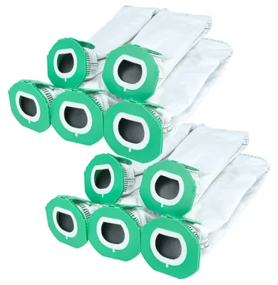 Produktbild von vhbw 10x Staubbeutel Ersatz für Vorwerk FP7, FP7s für Staubsauger - 25cm x 7,6cm Grün Weiß