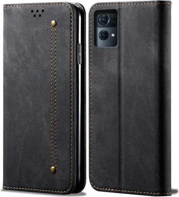 Produktbild von OPPO Reno7 Pro 5G Hülle, Leder Brieftasche Flip Bookstyle Schutzhülle mit Standfunktion für OPPO Reno7 Pro 5G Schwarz