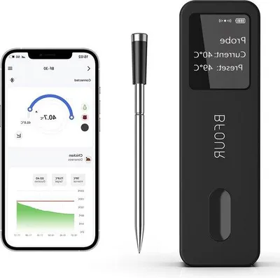 Produktbild von Grillthermometer LCD-Display Bluetooth-Grillthermometer BF-30 PRO - 100% Wasserfest - App-Verbindung - Grill- und Backofen-Thermometer