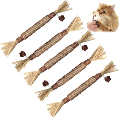 Produktbild von Katzenpflegemittel Katzenspielzeug, 5 Stück Katzenminze-Sticks, Katzenminze-Spielzeug für Zahnpflegekatzen, Katzenspielzeug mit Katzenminze für Katzen