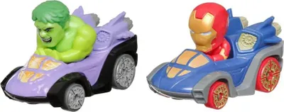 Produktbild von Hot Wheels Racer Verse RacerVerse Die-Cast-Fahrzeuge, Set aus 2 Spielzeugautos mit Charakteren als Fahrern, optimiert für den Einsatz auf RacerVerse Track (Stile können abweichen), Rennauto, 3 Jahr(e), Kunststoff, Metall, Gemischte Farben