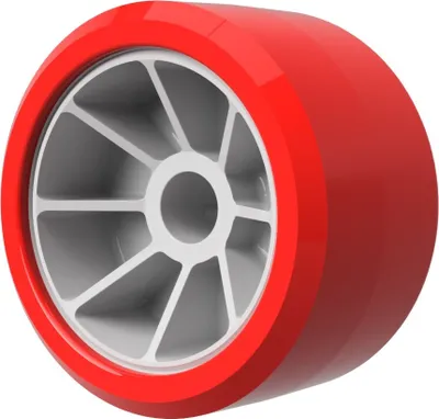 Produktbild von Polyurethan Sliprolle Seitenrolle Sliphilfe spurfrei PolyurethanSUPROD, Ø 120 mm, rot