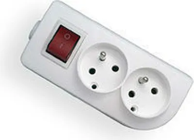 Obrázek produktu pro Prodlužovací kabelová rozdvojka s přepínačem 2 zásuvky s/u bílá GN-20W