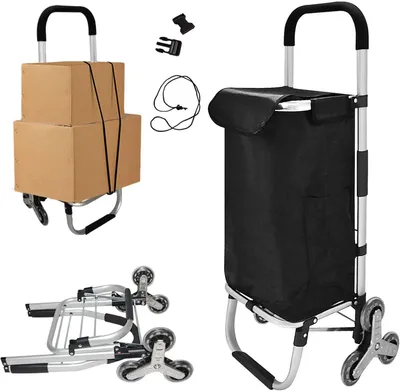 Klappbarer Einkaufstrolley 3-in-1, 45 l, wasserdicht, mit Treppenrollen