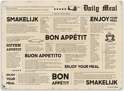 Produktbild von Tischsets aus Papier 43x30cm Guten Appetit Zeitung 50 Stück Beige